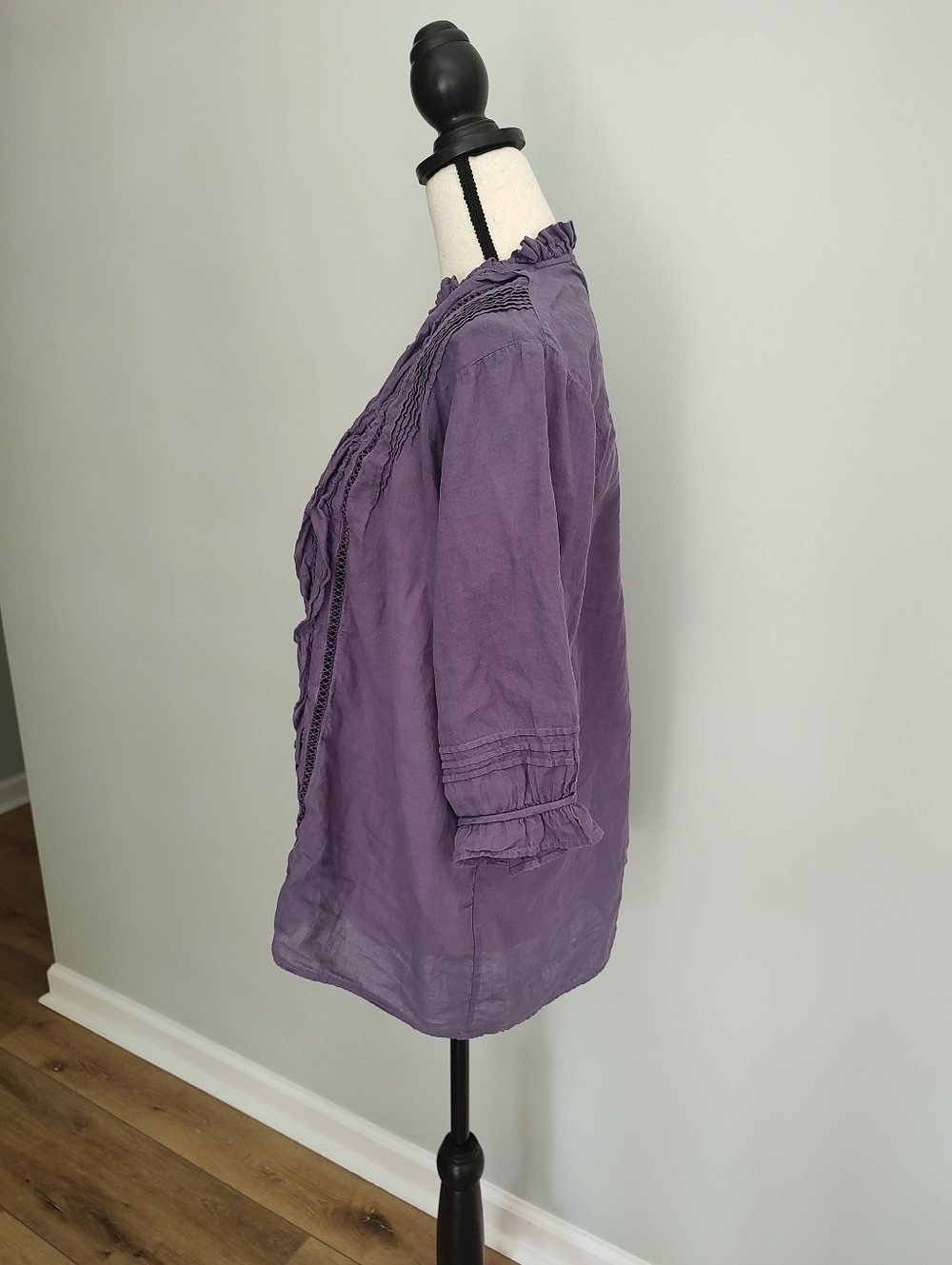 JP And Mattie Sundance Madeline Romantic Cotton Ruffle Top Purple Size L - Picture 4 of 8